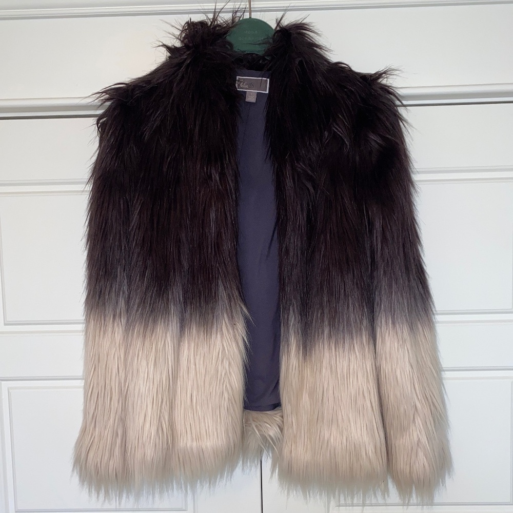 Chelsea 28 purple dip dye faux fur jacket